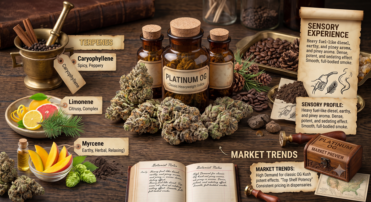 The Platinum OG Strain: Terpene Profile, Sensory Qualities, and Market Opportunities