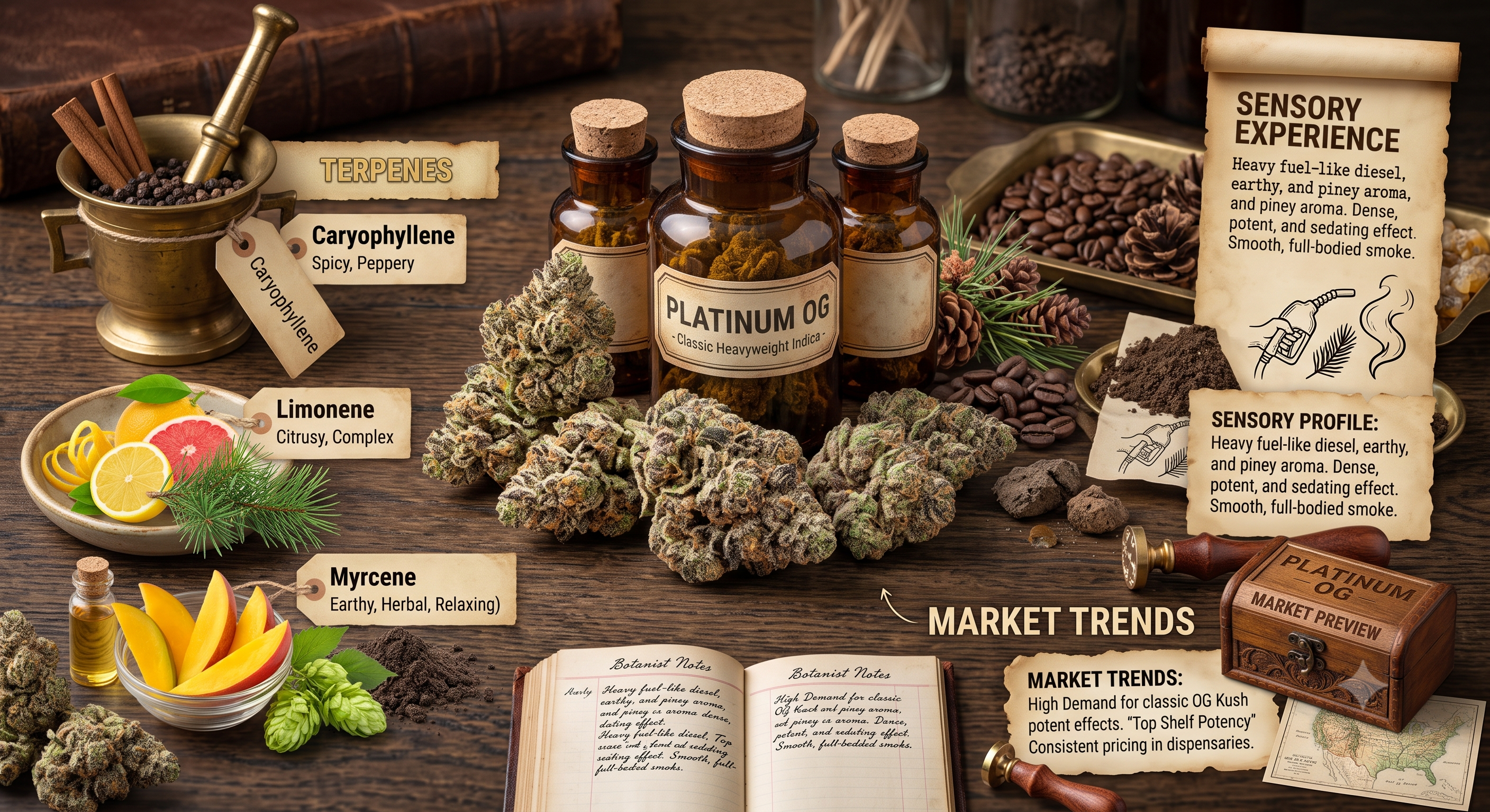 The Platinum OG Strain: Terpene Profile, Sensory Qualities, and Market Opportunities