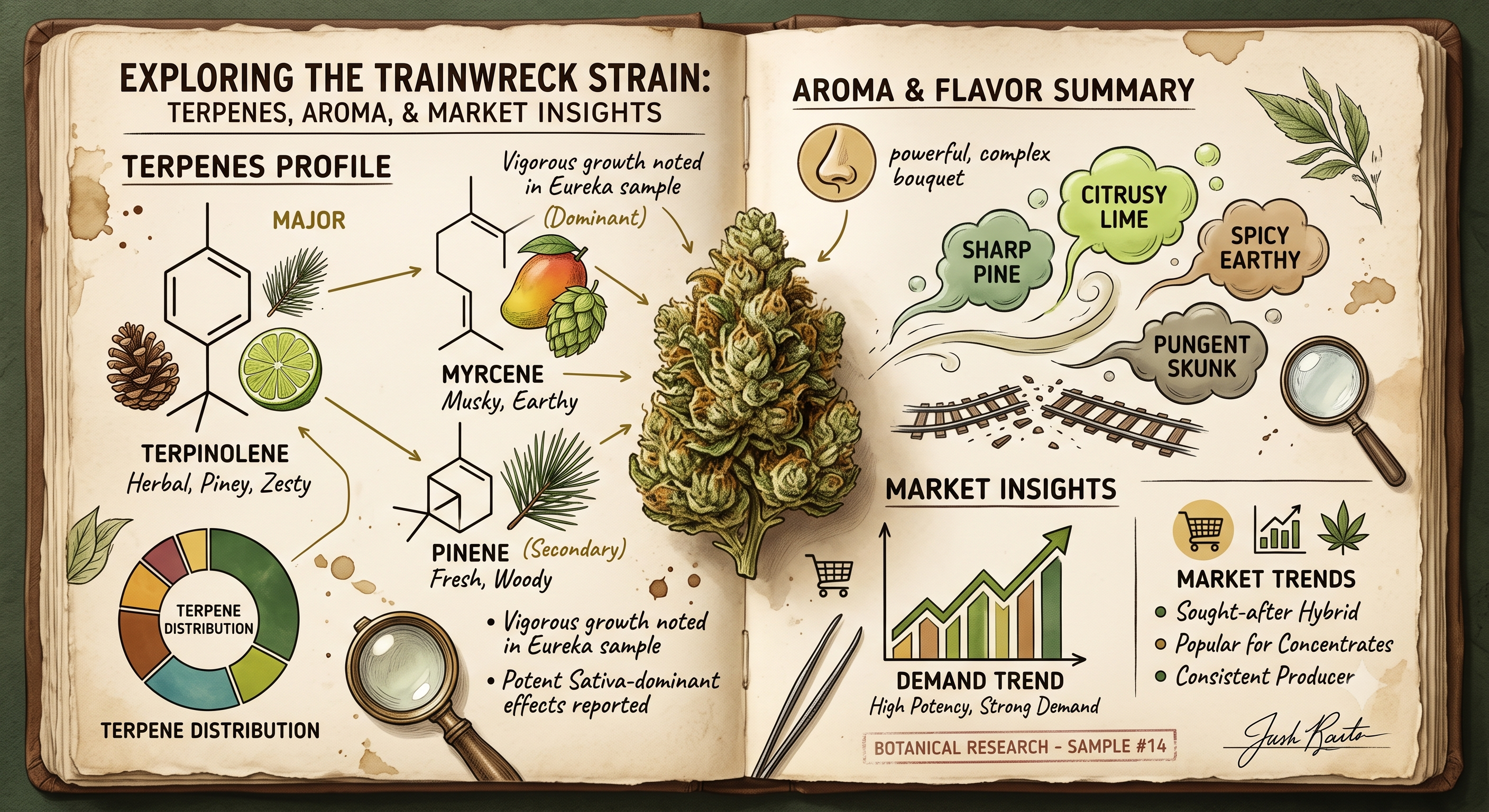 Exploring the Trainwreck Strain: Terpenes, Aroma, and Market Insights